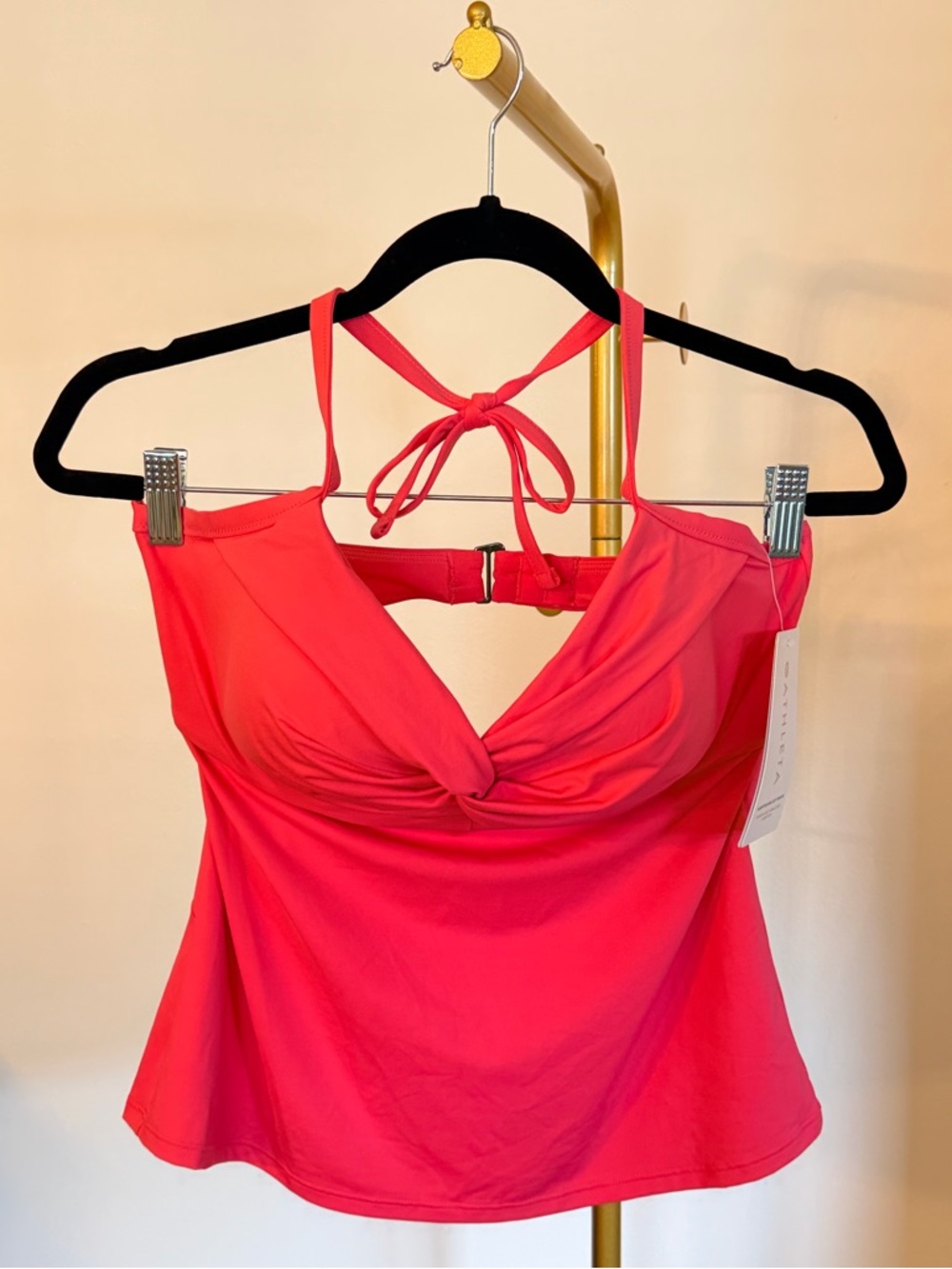 Athleta Watermelon Pink Halter Tankini Top with Adjustable Back NWT!